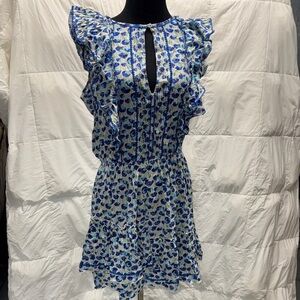 Poupette St. Barth Blue and White Mini Dress